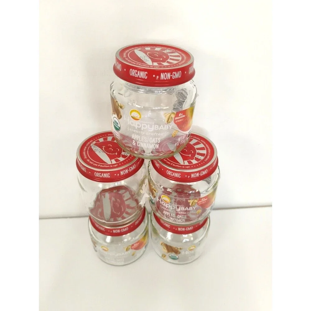 Baby Food Jars Happy Baby Lot of 5 empty 4 oz